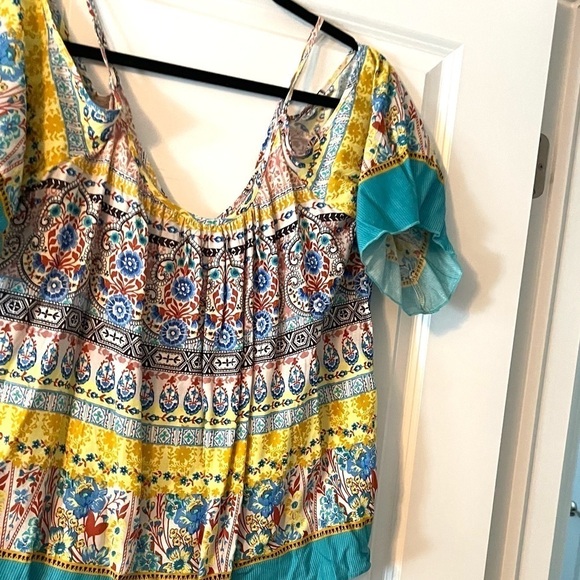 Pink Owl cold shoulder print blouse - Picture 4 of 6